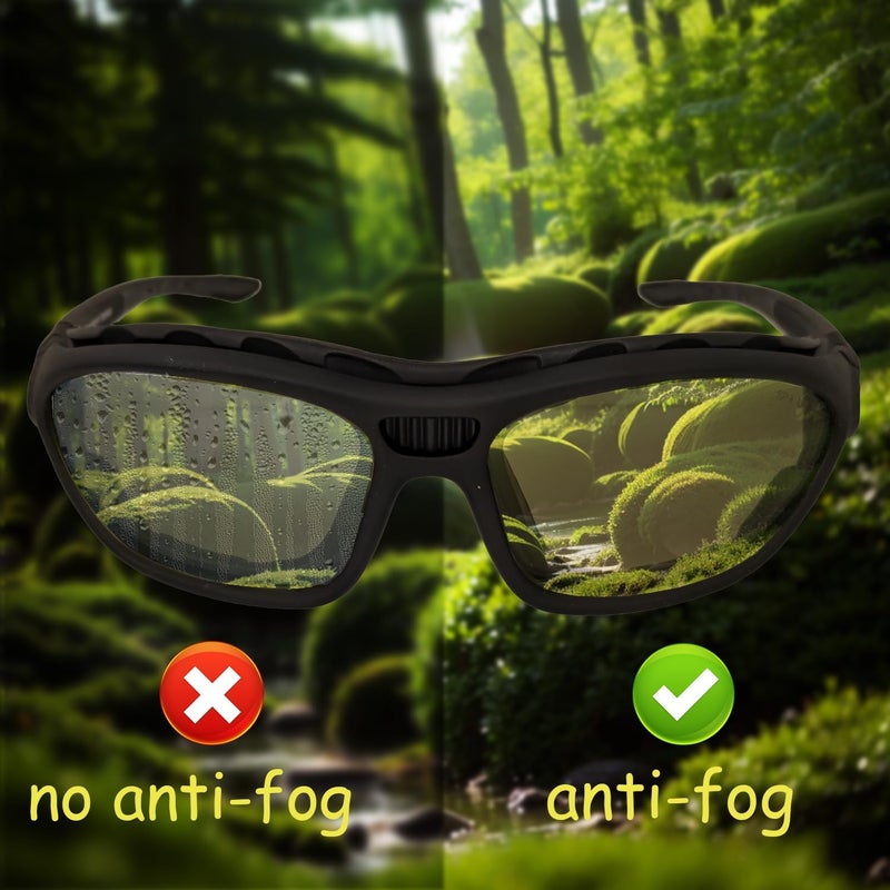 SOLPRO Anti-Fog Safety Motorcycle Riding Sunglasses Foam padded Goggle, Dustproof, Windproof, Hunting, Hiking, Golfing - Image 5